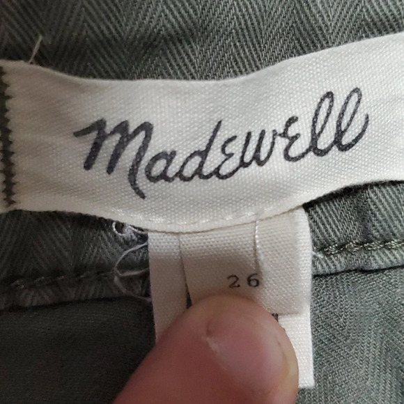 Madewell army green high waist denim Chino euc big pockets - Picture 4 of 9